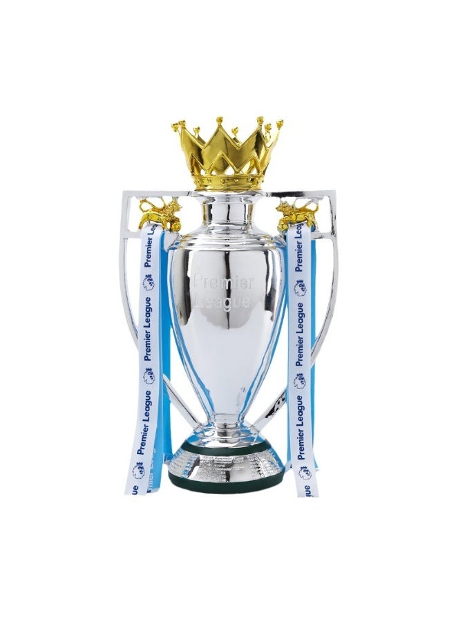 عام كأس كرة القدم، كأس الدوري لفريق مانشستر سيتي لموسم 2021/22 مع شريط، مثالي لجمعه في المنزل أو كهدية (16 سم).  - Image 1
