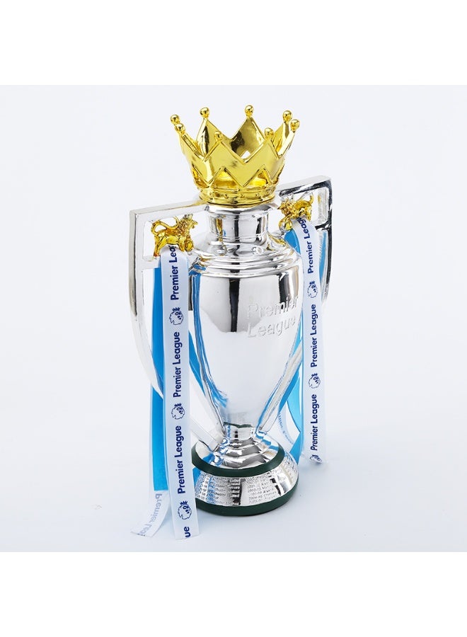 عام كأس كرة القدم، كأس الدوري لفريق مانشستر سيتي لموسم 2021/22 مع شريط، مثالي لجمعه في المنزل أو كهدية (16 سم).  - Image 2
