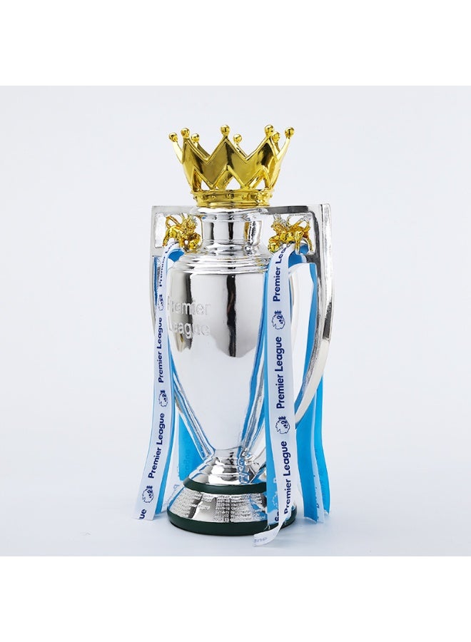 عام كأس كرة القدم، كأس الدوري لفريق مانشستر سيتي لموسم 2021/22 مع شريط، مثالي لجمعه في المنزل أو كهدية (16 سم).  - Image 3