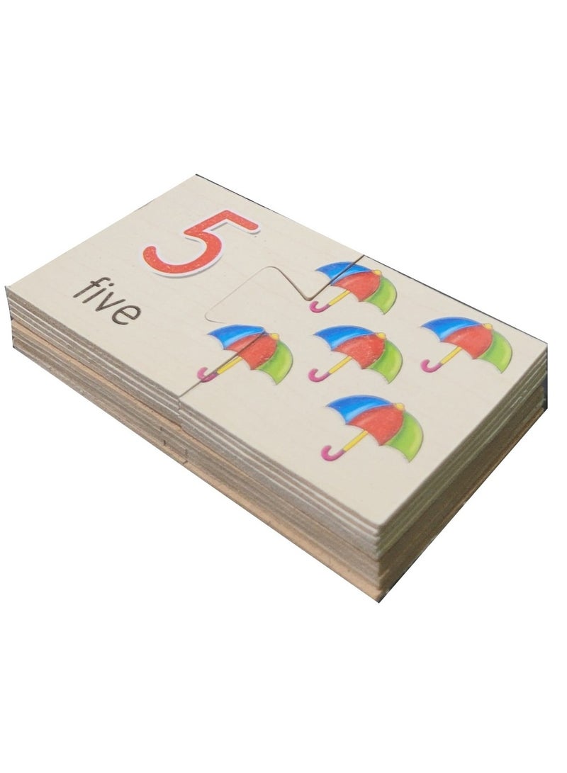 بطاقات تعليمية من الخشب للأرقام باللغة الانجليزية
