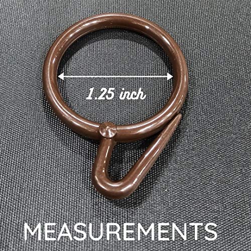 FAPBADRI Plastic Curtain Rings for Windows Curtains, Door Curtains, Bathroom Curtains and Other Multipurpose Usage - Colour: Brown - 20 Pieces - Image 2
