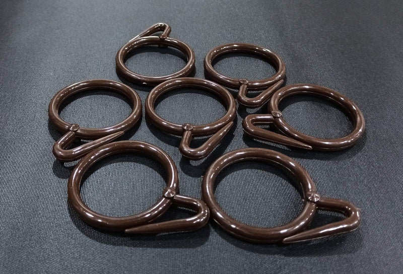 FAPBADRI Plastic Curtain Rings for Windows Curtains, Door Curtains, Bathroom Curtains and Other Multipurpose Usage - Colour: Brown - 20 Pieces - Image 1