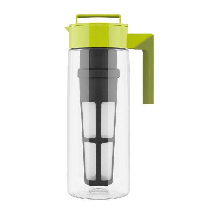 Takeya Takeya Flash Chill Iced Tea Maker  Airtight  Durable Iced Tea Maker Jug with Silicone Carry Handle  LeakProof  Lightweight Tea Infuser with Patented Flash Chill Technology  2 Quart Avocado 