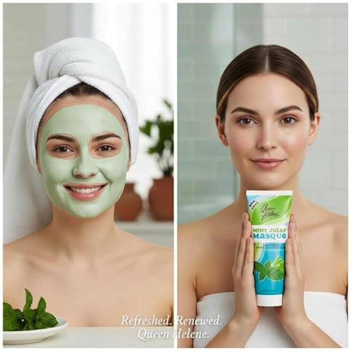 Queen Helene Mint Julep Masque 8 oz – Deep Cleansing Clay Face Mask for Oily & Acne-Prone Skin | Purifies Pores & Soothes with Refreshing Mint | Classic Spa-Quality Treatment Made in USA - Image 3