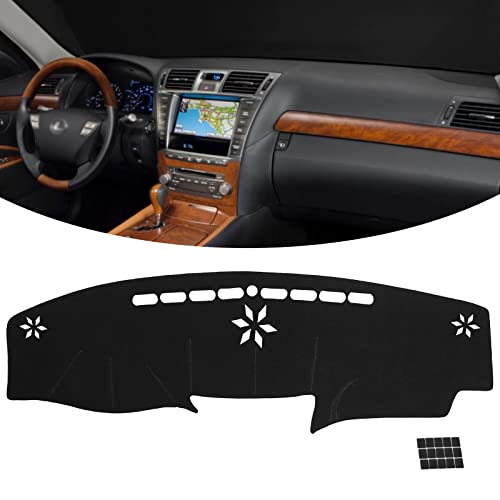 KEYOOG Dashboard Cover Dash Mat Fit for 20122007 Lexus LS LS460 LS600H for Left Hand DriveCar Dash Board Mat AntiGlare CarpetNonSlip Pad Sunshield Protector Black