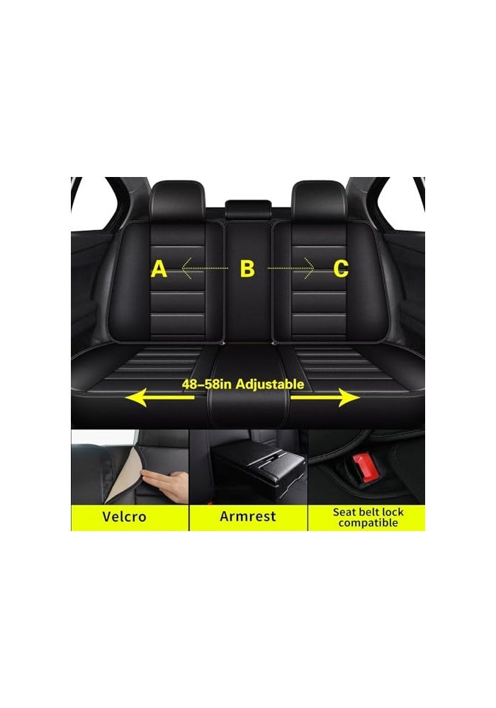 IKABEVEM Car Seat Covers Fit for Kia Seltos 20212025 2026 Full Set Luxury Leather Automotive Seat Covers Car Seat Protector5 Seats Black - Image 3
