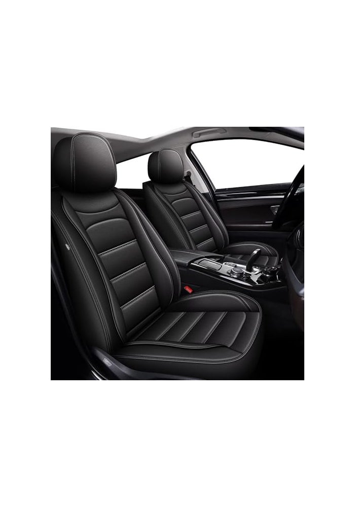 IKABEVEM Car Seat Covers Fit for Kia Seltos 20212025 2026 Full Set Luxury Leather Automotive Seat Covers Car Seat Protector5 Seats Black - Image 1