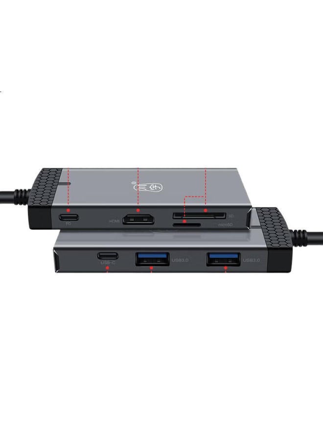 Chuanyu Type-C Expansion Dock, Usb-C To Hdmi Converter, Hub With Sd/Tf Card Reader, Compatible With Huawei, Apple Macbook, 7-In Hdmi + Pd Fast Charging + Usb/C*3 - Image 2