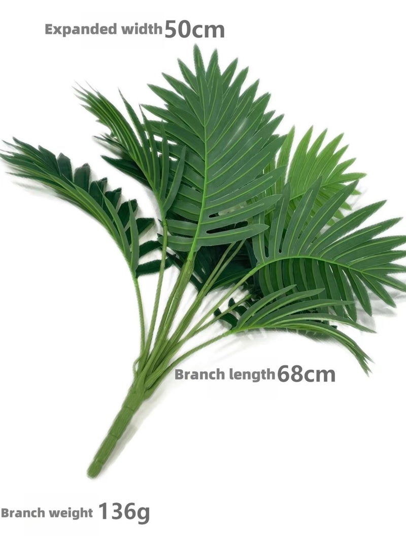 Generic 12 Artificial Green Palm Leaves for Home Decoration (One Branch Without Pot)  - Image 2