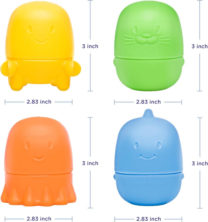 Ubbi Interchangeable Bath Toys for Toddlers and Baby, Colorful Mix and Match Baby Bath Accessory, Water Toys for Toddler Bath Playtime, Set of 4 - Image 3