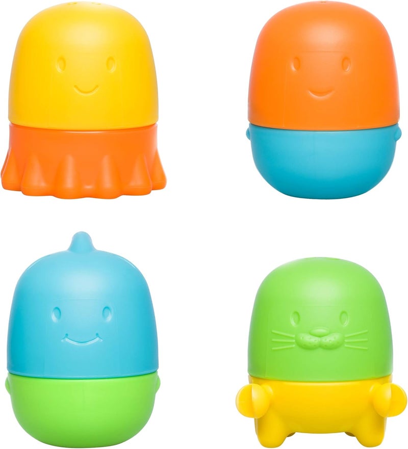 Ubbi Interchangeable Bath Toys for Toddlers and Baby, Colorful Mix and Match Baby Bath Accessory, Water Toys for Toddler Bath Playtime, Set of 4 - Image 1