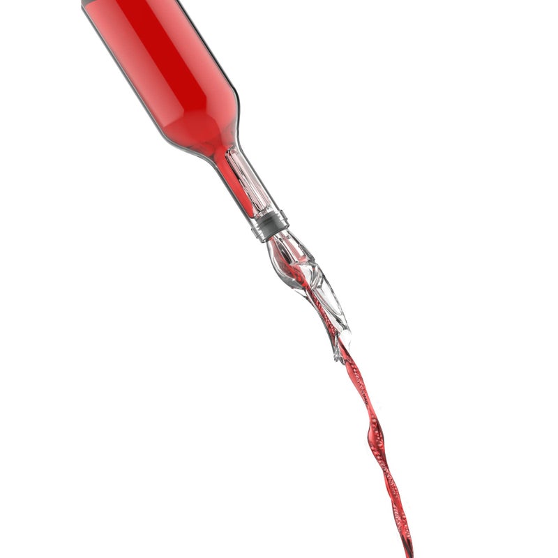 Host Tilt Variable Wine Aerator Pourer, Preserve Wine, Bottle Sealer, Wine Stopper, Drip Free Pourer, Aerating Wine Cork Spout, BPA-Free Plastic, Stand Included, Clear - Image 2