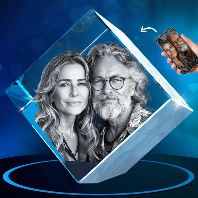 CRYSTAL PHOTO PERSONALIZED GIFTS FOR DAD FATHER MEN GRANDPA WIFE WOMEN GREAT PERSONALIZED CUSTOMIZED GIFT WITH YOUR OWN PHOTO CUSTOM 3D ETCHED ENGRAVED COUPLES GIFTS