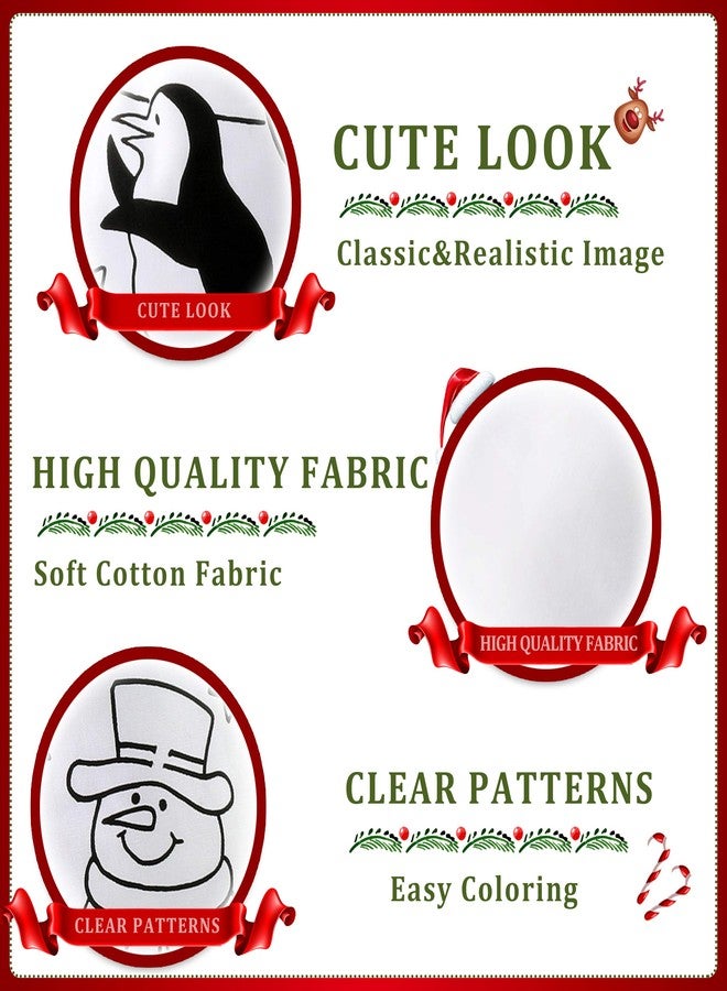 WEWILL 18’’ DIY Christmas Stockings Color Your Own Personalized Xmas Stockings Creative Gift Bag for Kids Family Friends Home Holiday Decoration Santa Claus Snowman Reindeer Penguin, 3pcs - Image 4