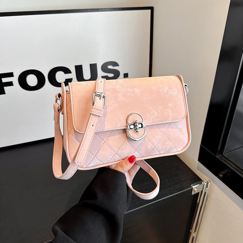 Embroidered Thread Classic Fashion Underarm Small Square Bag 2025 Spring New Lock Small White Sa Commuter Women'S Shoulder Bag - Image 2