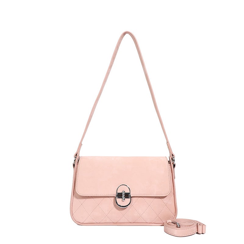 Embroidered Thread Classic Fashion Underarm Small Square Bag 2025 Spring New Lock Small White Sa Commuter Women'S Shoulder Bag - Image 1