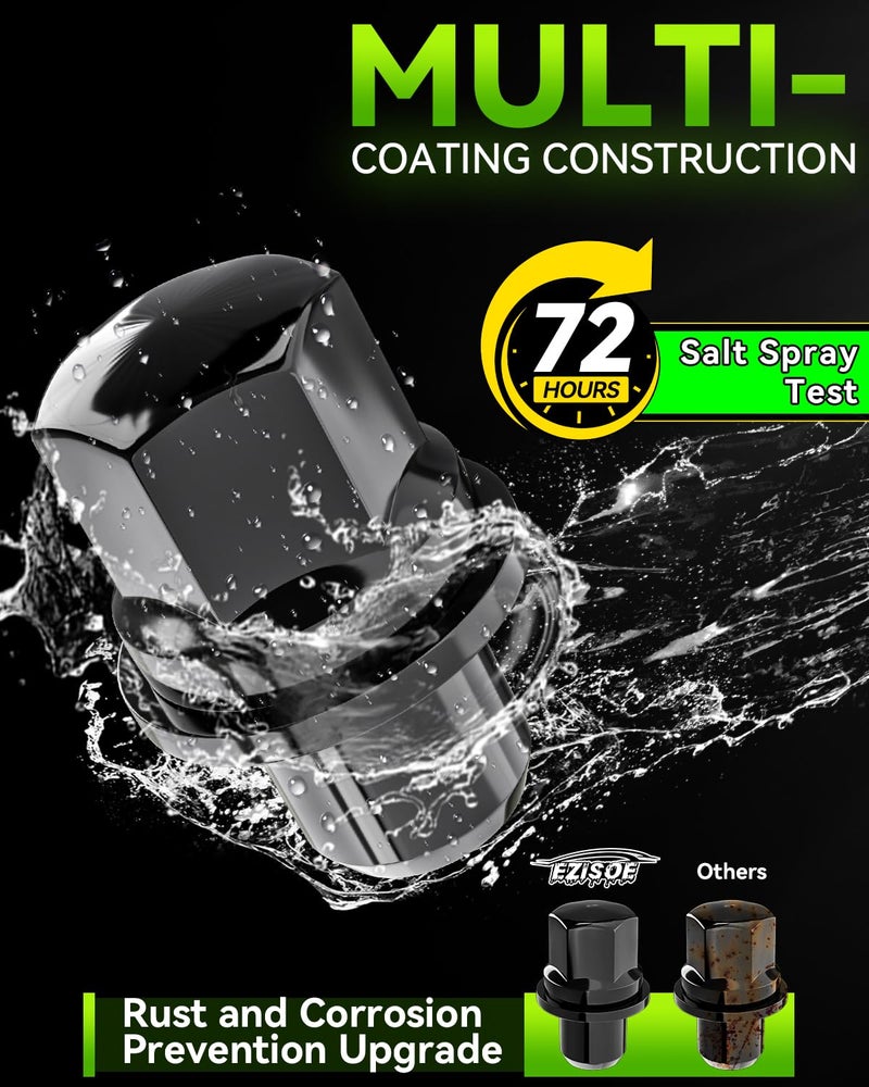 EZISOE 20PCS M14x1.5 1.83" Tall Black Mag Seat Closed End Bulge Acorn Lug Nuts - 0.87" Hex Wheel Lug Nuts for OEM Factory Land Rover LR3 LR4 Range Rover & Sport - Image 3