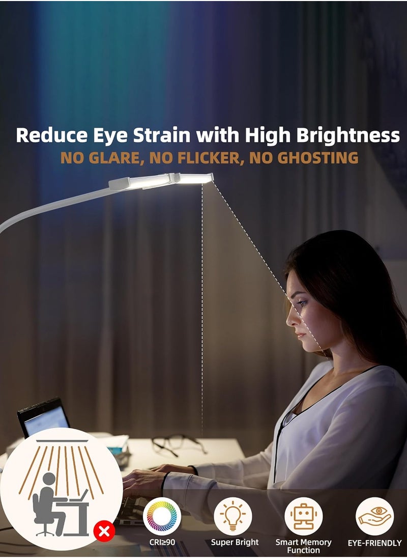LOOPITYS Led Desk Lamp for Home Office, Eye-Care Architect Light with Clamp, Adjustable Flexible Gooseneck,25 Lighting Models  - Image 5