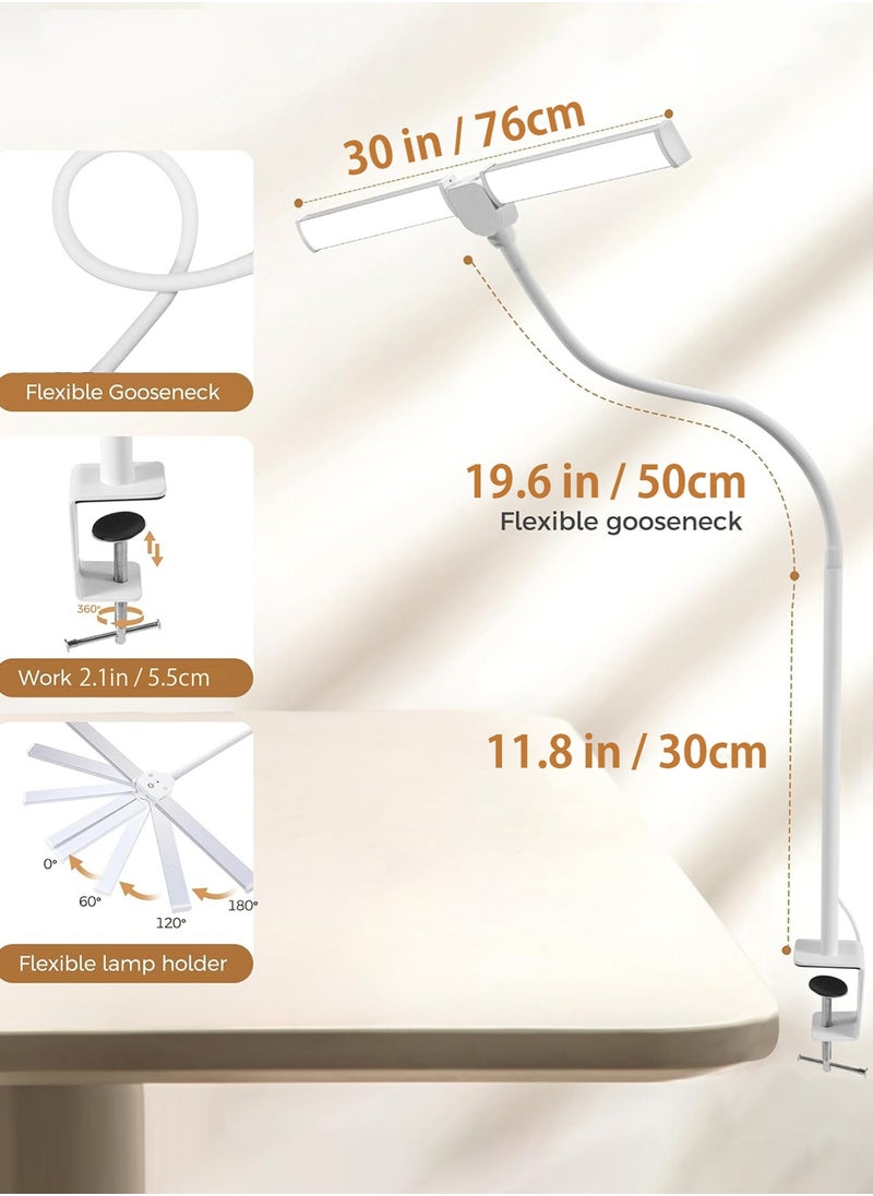 LOOPITYS Led Desk Lamp for Home Office, Eye-Care Architect Light with Clamp, Adjustable Flexible Gooseneck,25 Lighting Models  - Image 3