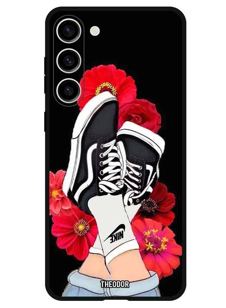 Theodor Protective Case Anti Scratch Shock Proof Bumper Cover For Samsung Galaxy S23 FE Feet & Red Flower - Image 1