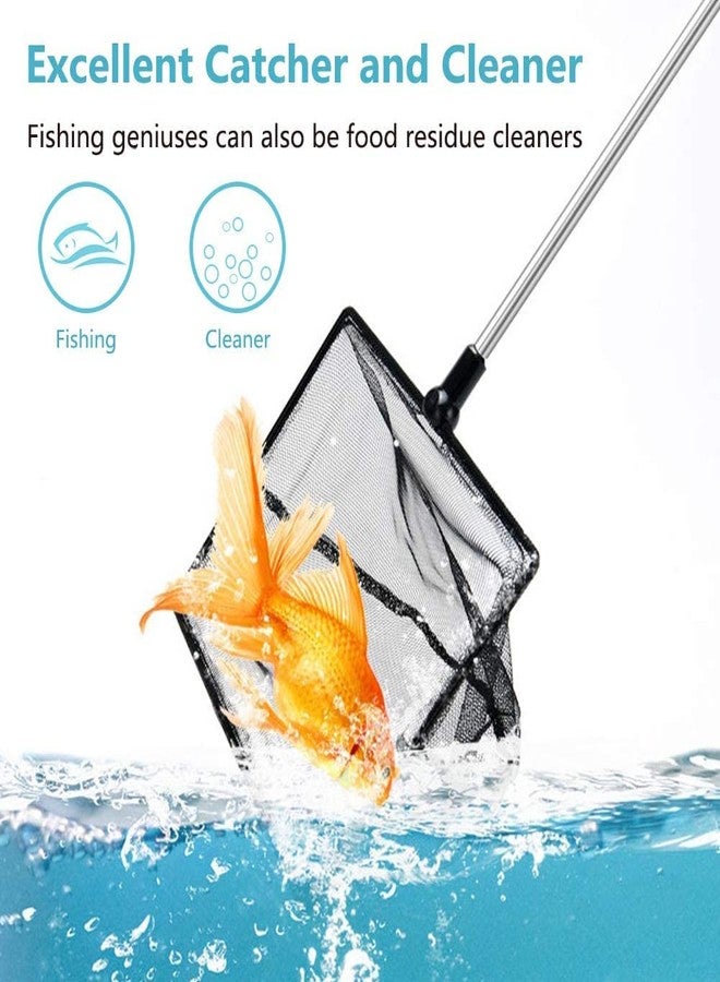 Grepol-V Fish Net for Fish Tank, Fine Mesh Aquarium Net with 9-24 Inch Stainless Steel Long Handle, Extendable Fishing Tank Net for Fish Shrimp Tank, Pond, Creek (4 inch) - Image 3