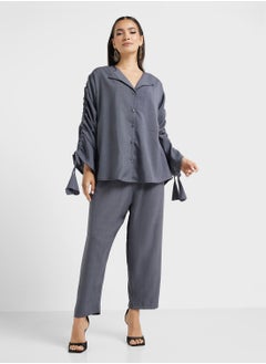 hayas closet Drawstrings Stylish Blouse & Pants Set  - Image 5