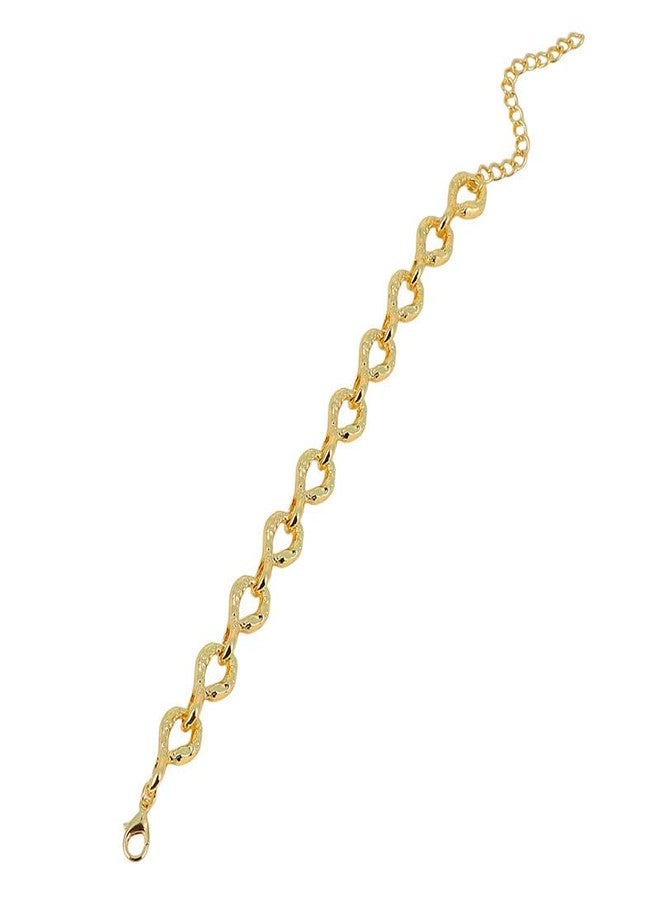 SOHI Women The Hammered Orb-Link Chain Bracelet | California Gold Colour | One-Size | Metallic Alloy Material | Lobster Clasp Closure | Bracelet For Casual - Image 1