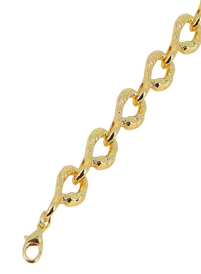 SOHI Women The Hammered Orb-Link Chain Bracelet | California Gold Colour | One-Size | Metallic Alloy Material | Lobster Clasp Closure | Bracelet For Casual - Image 5