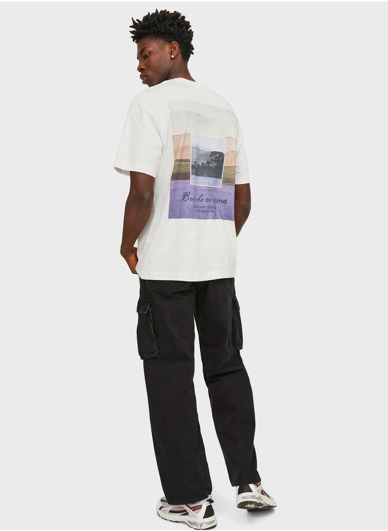 JACK & JONES - Casual Printed Crew Neck T-Shirt - Image 1
