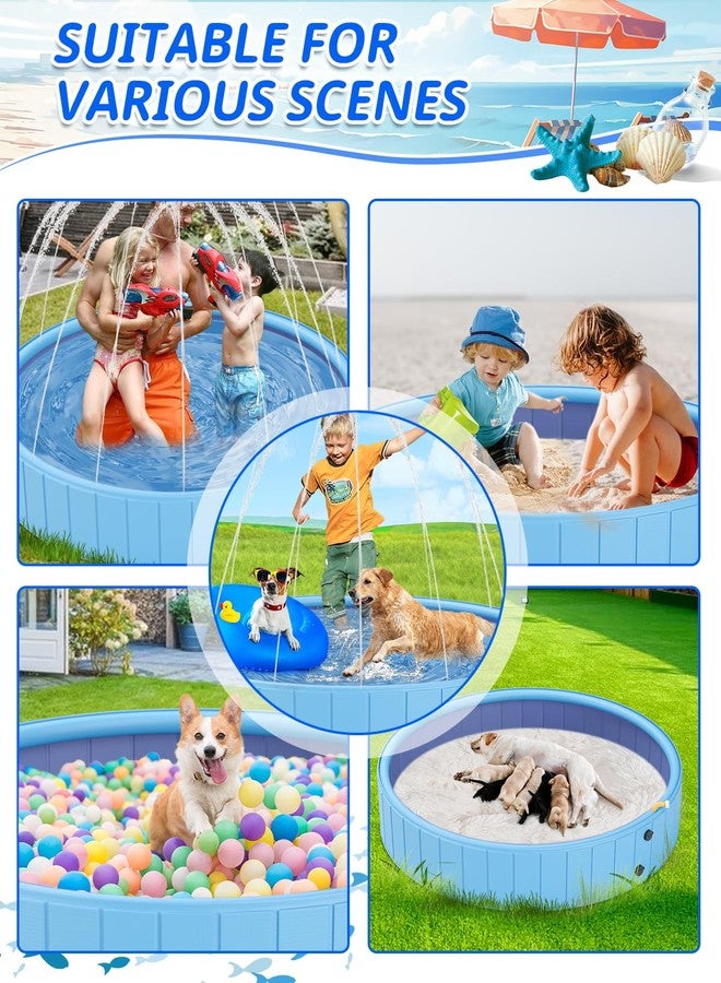 YSJILIDE Dog Pools for Large Dogs, 2-in-1 Sprinkler Pool for Kids Non-Slip Dog Swimming Pool for Outdoor Backyard Kids Dogs Ducks and Pet Baths 48" x 12" - Image 5