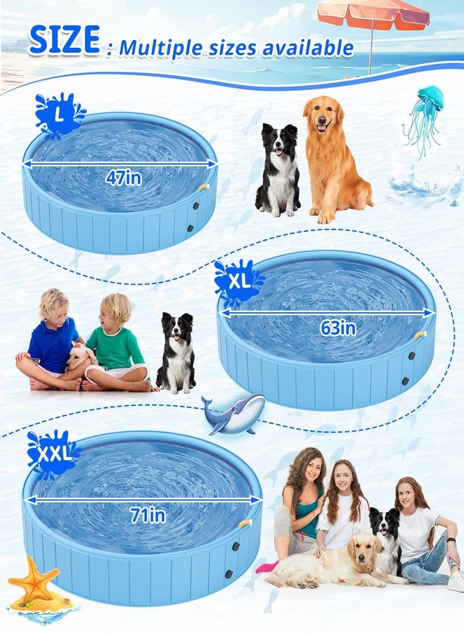 YSJILIDE Dog Pools for Large Dogs, 2-in-1 Sprinkler Pool for Kids Non-Slip Dog Swimming Pool for Outdoor Backyard Kids Dogs Ducks and Pet Baths 48" x 12" - Image 3