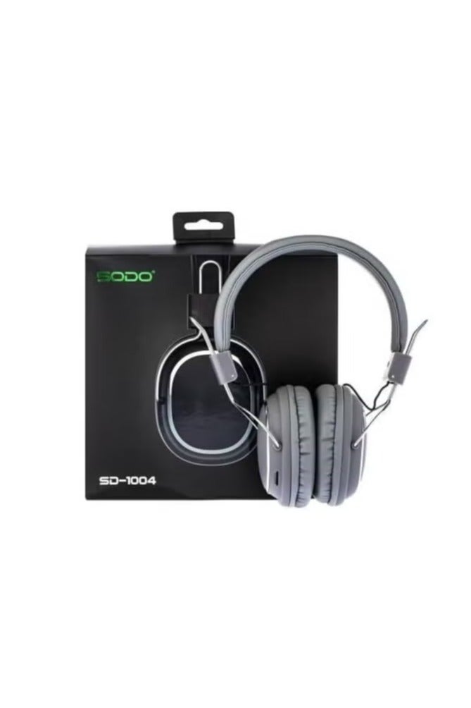 SODO SD-1004 Bluetooth Headphones,Stereo Sound,Bluetooth Compatible Headset Wireless, Big Headphone, Sport Earphone, Support micro sd card/AUX/TF Card/Built in Microphone (Grey), Wireless, Wired - Image 4