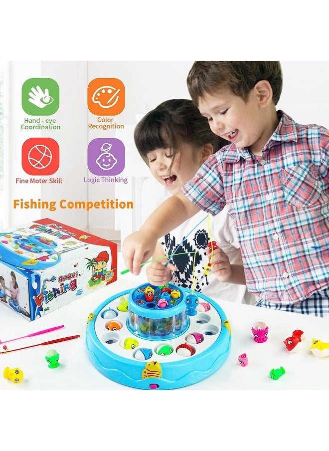 Munchkin Land Plastic Musical Rotating Fishing Games Outdoor Sports Toys For Kids, Multicolour, 6 Fishes, A Tree, 2 Fishing Rods  - Image 5