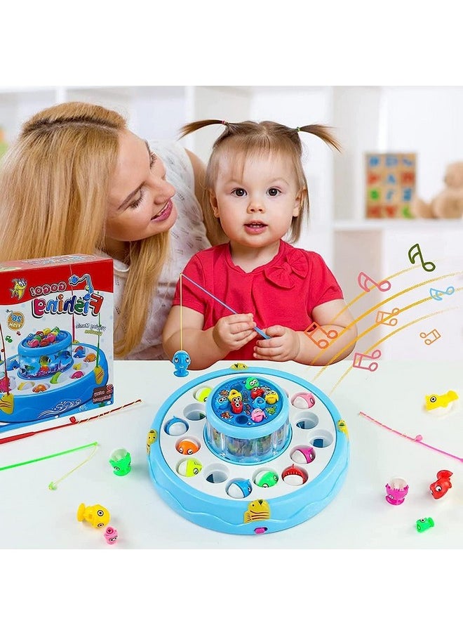 Munchkin Land Plastic Musical Rotating Fishing Games Outdoor Sports Toys For Kids, Multicolour, 6 Fishes, A Tree, 2 Fishing Rods  - Image 4