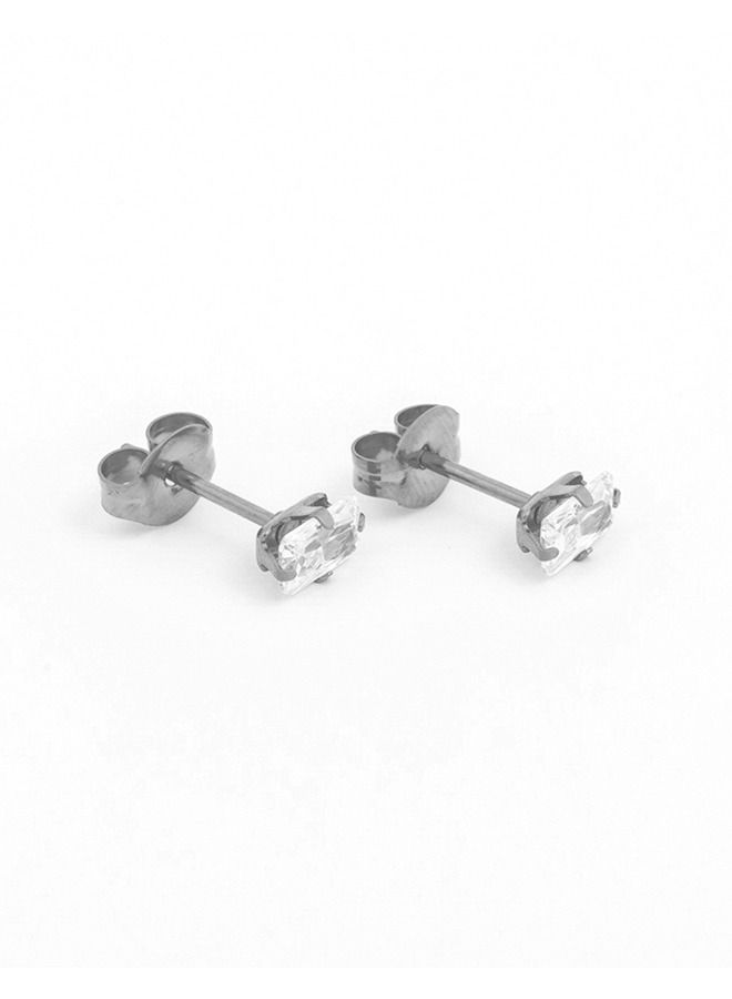 Studex 5*3MM Cubic Zirconia Allergy-Free Stainless Steel Ear Studs - Image 2