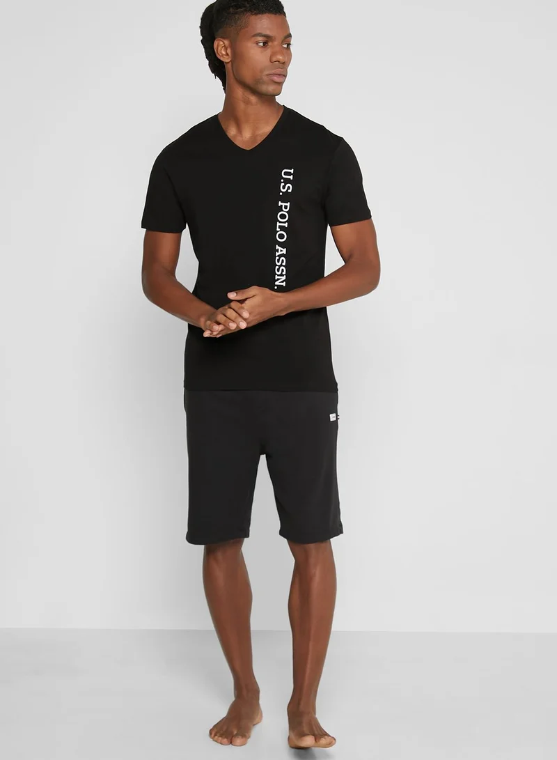 U.S. Polo Assn. Logo V-Neck T-Shirt