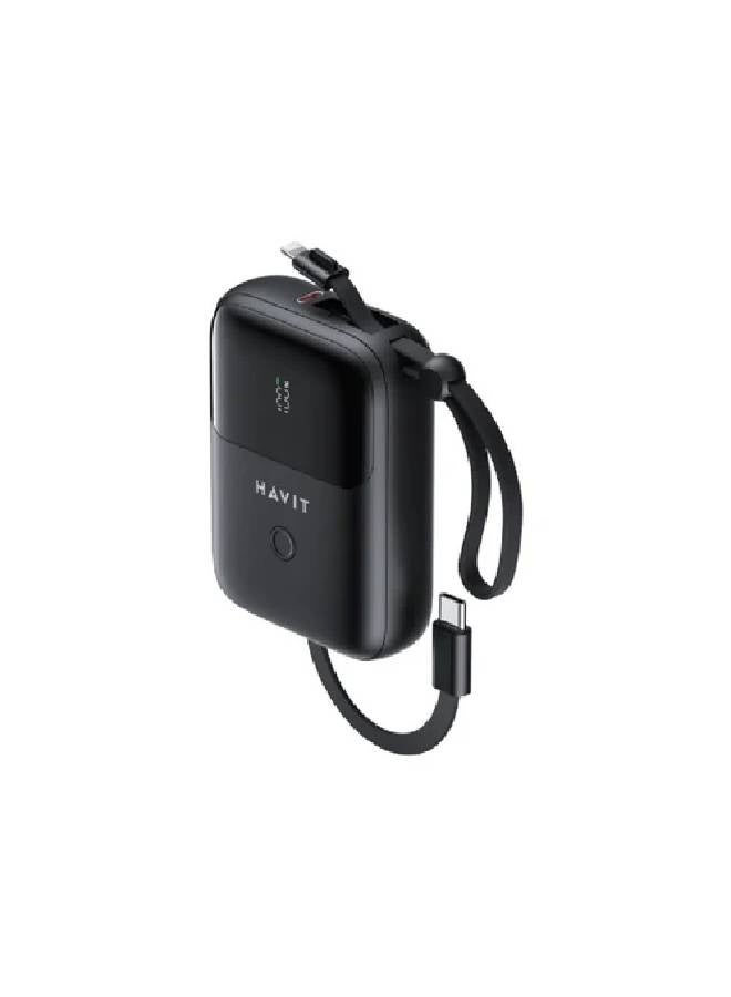 havit Havit Power Bank 10000mAh With USB-C - Lighting Cable - Black - Image 2