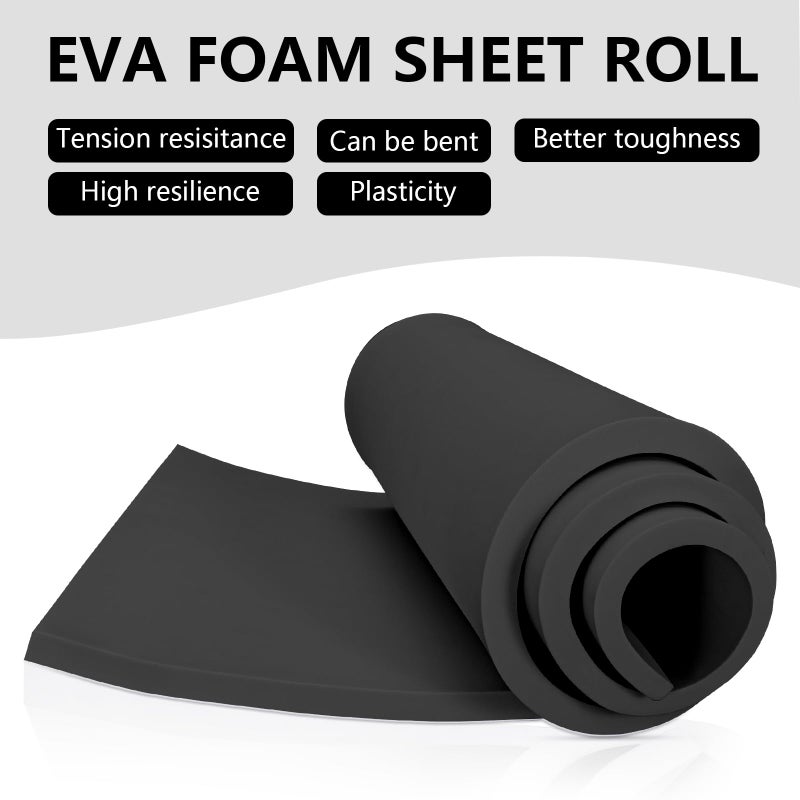 MEARCOOH 15mm Thick Black Eva Foam Cosplay Sheets roll, 13.9" x 39" Premium eva Craft Foam for Cosplay Costume - Image 4