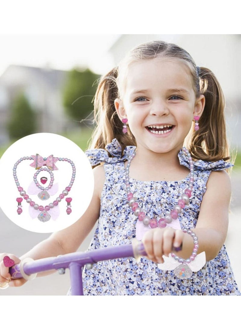 KASTWAVE Girls Neckace Bracelet Set, Little Girls Earring Ring,Great Costume Jewelry for Children Pretend/Dress Up/Toddler/Little Girls( Candy Colors)  - Image 4