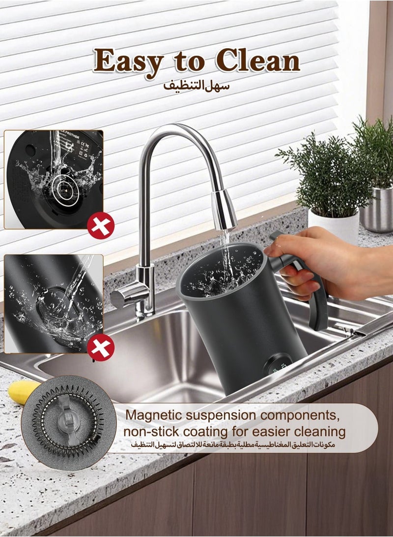 كيسويت جهاز خفق وتبخير الحليب الكهربائي 4 في 1 | 350 مل (11.8 أونصة)، صانع رغوة أوتوماتيكي مع تحكم في درجة الحرارة | خفق حليب ساخن وبارد للاتيه، كابتشينو، وشوكولاتة ساخنة | تشغيل هادئ - Image 5