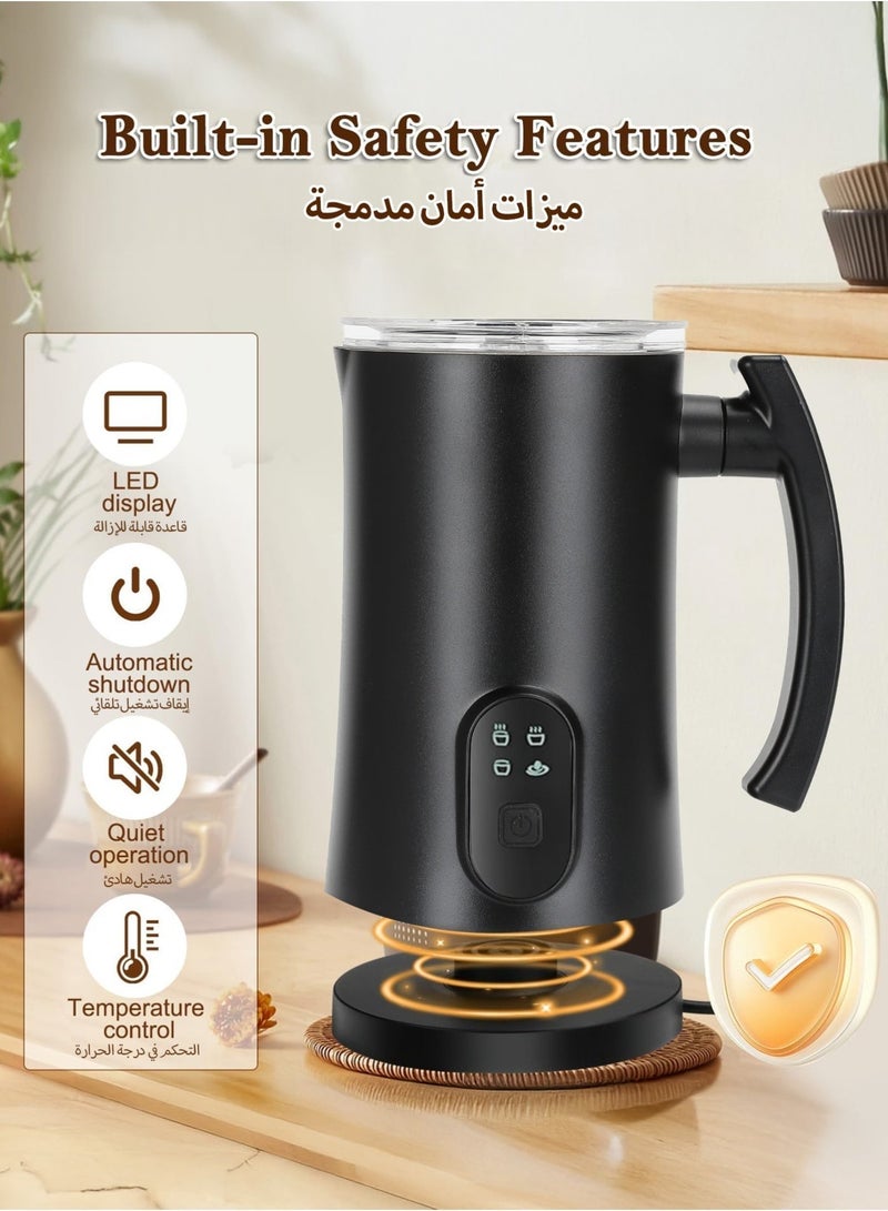 كيسويت جهاز خفق وتبخير الحليب الكهربائي 4 في 1 | 350 مل (11.8 أونصة)، صانع رغوة أوتوماتيكي مع تحكم في درجة الحرارة | خفق حليب ساخن وبارد للاتيه، كابتشينو، وشوكولاتة ساخنة | تشغيل هادئ - Image 4