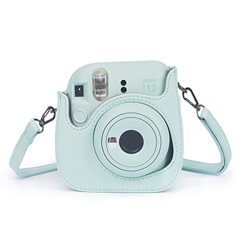 Phetium Instant mini 12 Camera Protective Case Compatible with Instax Mini 12 11,PU Leather Bag with Pocket and Adjustable Shoulder Strap (Mint Green) - Image 4