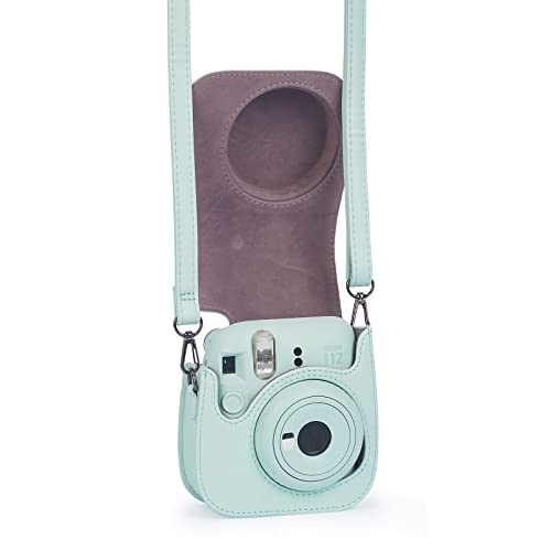Phetium Instant mini 12 Camera Protective Case Compatible with Instax Mini 12 11,PU Leather Bag with Pocket and Adjustable Shoulder Strap (Mint Green) - Image 3