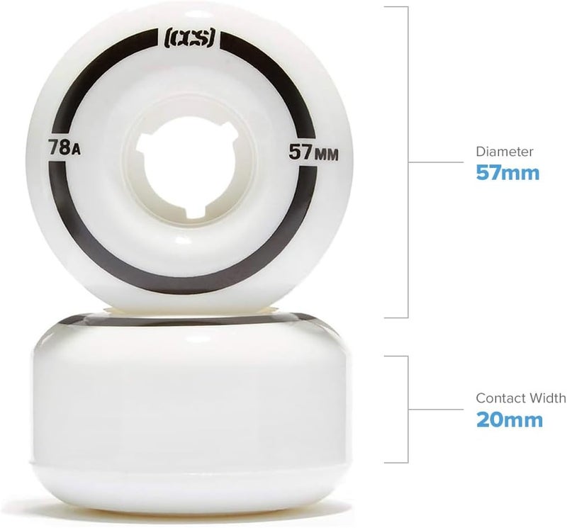CCS [] Cruiser Skateboard Wheels | Professional Grade | Polyurethane | 78A Durometer | Sizes 52mm, 54mm, & 57mm | Set of 4 - Image 3