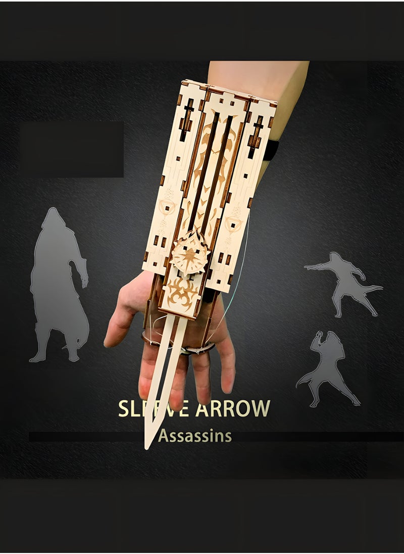 Generic - Sleeve Arrow - 3D Wooden Puzzle, Catapult Concealed Game Props Model Kits for Teens and Adults - Unique Toy Gifts for Ages 12 and Up, Fun and Challenging Build, Best Gift Ideas - Image 1