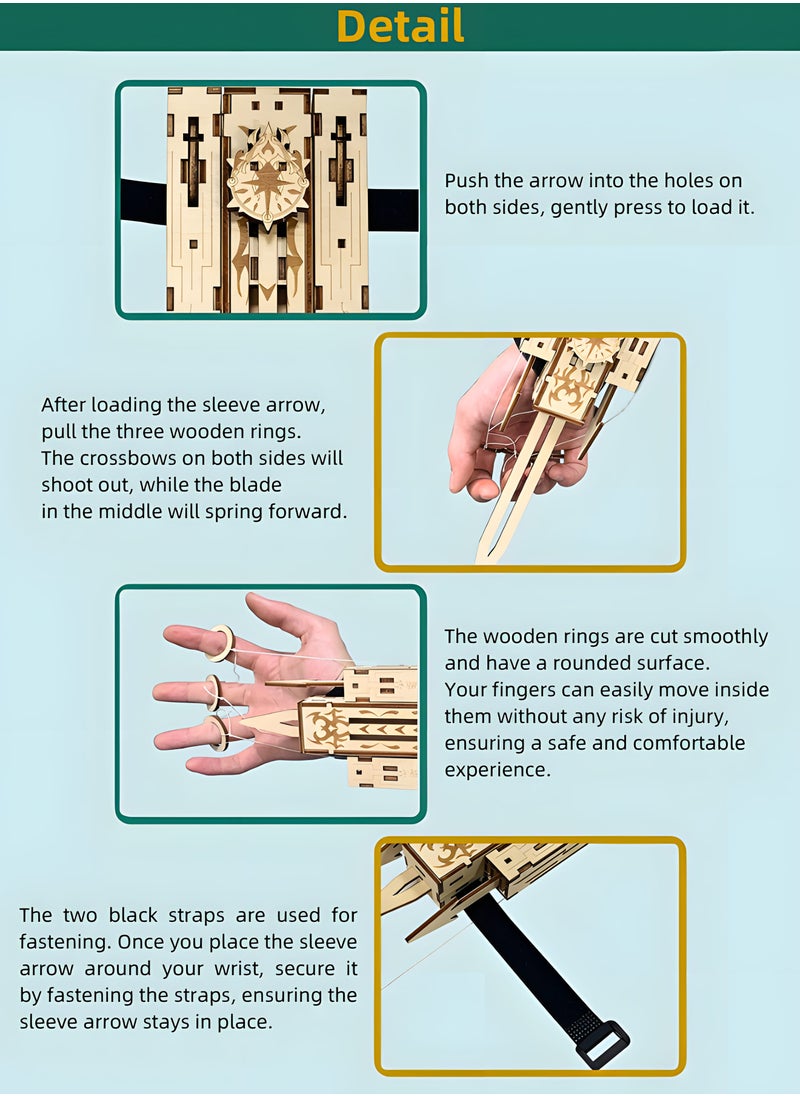 Generic - Sleeve Arrow - 3D Wooden Puzzle, Catapult Concealed Game Props Model Kits for Teens and Adults - Unique Toy Gifts for Ages 12 and Up, Fun and Challenging Build, Best Gift Ideas - Image 1