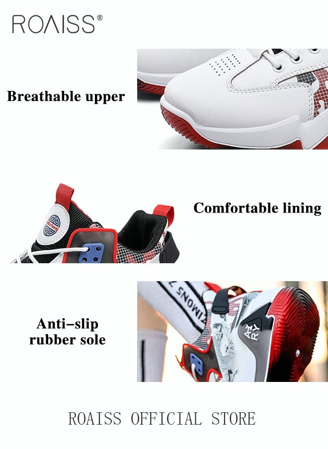 roaiss - Men's Basketball Shoes New Casual Sports Shoes Lace-up Fashion Running Shoes Sports Shoes Casual Men's Shoes Colorblock Sneakers - Image 1