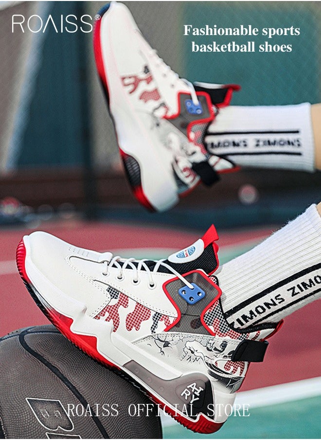 roaiss - Men's Basketball Shoes New Casual Sports Shoes Lace-up Fashion Running Shoes Sports Shoes Casual Men's Shoes Colorblock Sneakers - Image 1