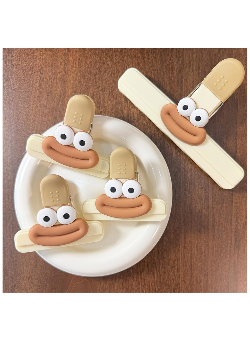 6PCS Cartoon Potato Chip Bag Clips - Heavy Duty Plastic Food Sealer Clips for Snacks, Bread, Candy (3 Large & 3 Small) - Airtight Kitchen Storage Clamps with Non-Slip Grip  - Image 3