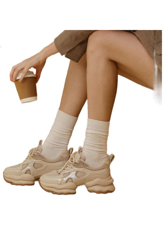 73Hours Running Shoes For Women, White Deer Style, Coconut Milk Jelly 25 New Thick-Soled Height-Increasing Sports Casual Dad Shoes For Women - Image 2